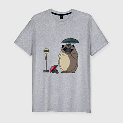 Мужская slim-футболка Тоторо мопс