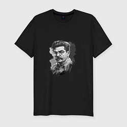 Футболка slim-fit Сталин в черно-белом исполнении, цвет: черный