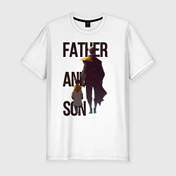 Мужская slim-футболка Отец и сын