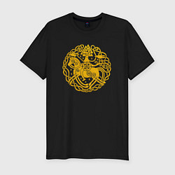 Футболка slim-fit Бог Один на Слейпнире, цвет: черный