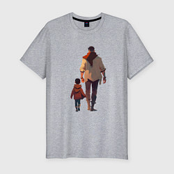Мужская slim-футболка Отец вместе с сыном