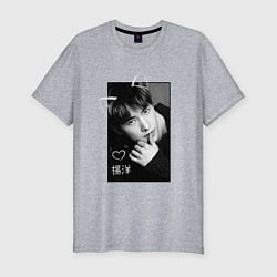 Мужская slim-футболка Котик Ян Ян