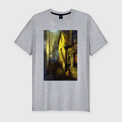 Мужская slim-футболка Город спит