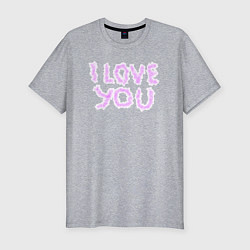 Футболка slim-fit I love you art, цвет: меланж