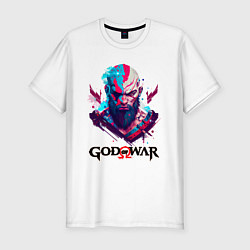Футболка slim-fit God of War, Kratos, цвет: белый
