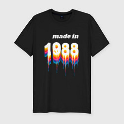 Футболка slim-fit Made in 1988 liquid art, цвет: черный