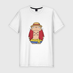 Футболка slim-fit Totoro Luffy, цвет: белый