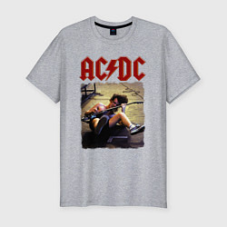 Мужская slim-футболка AC DC Angus