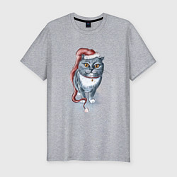 Мужская slim-футболка Гном кот