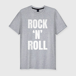 Футболка slim-fit Rocknroll белая большая надпись, цвет: меланж