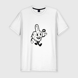 Мужская slim-футболка Палец приветствует