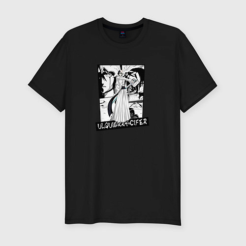 Мужская slim-футболка Улькиорра Шифер на фоне манги / Черный – фото 1