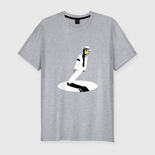 Мужская slim-футболка Тень Майкла Джексона / Меланж – фото 1