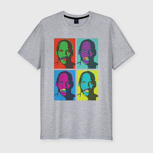 Мужская slim-футболка Майкл Джордан в стиле Уорхола 2на2 / Меланж – фото 1