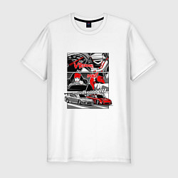 Футболка slim-fit Auto racing, цвет: белый