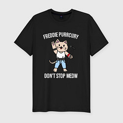 Мужская slim-футболка Dont stop meow