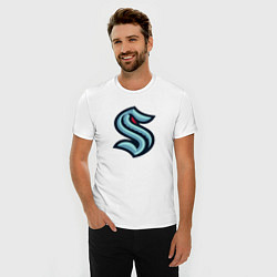 Футболка slim-fit Сиэтл Кракен логотип, цвет: белый — фото 2