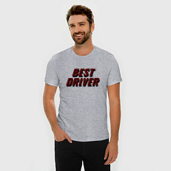 Футболка slim-fit Best driver скорость, цвет: меланж — фото 2