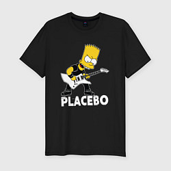 Футболка slim-fit Placebo Барт Симпсон рокер, цвет: черный