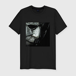 Футболка slim-fit Майкл Майерс Хеллоуин, цвет: черный