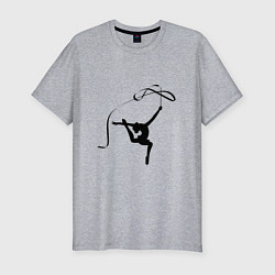 Мужская slim-футболка Гимнастка с лентой