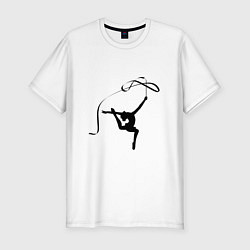 Мужская slim-футболка Гимнастка с лентой