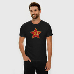 Футболка slim-fit СССР звезда, цвет: черный — фото 2