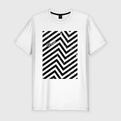 Футболка slim-fit Полосы и надпись i get to start, цвет: белый