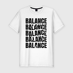 Футболка slim-fit Balance надпись с кругом, цвет: белый