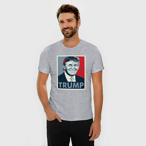 Мужская slim-футболка Trump / Меланж – фото 3