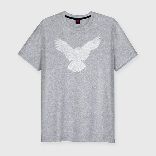 Мужская slim-футболка Белая сова / Меланж – фото 1