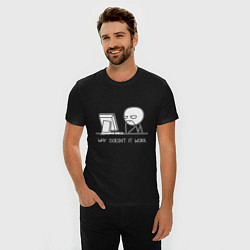 Футболка slim-fit Why doesnt it work, цвет: черный — фото 2