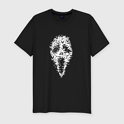 Мужская slim-футболка Призрачное лицо из птиц