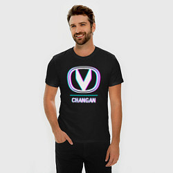 Футболка slim-fit Значок Changan в стиле glitch, цвет: черный — фото 2
