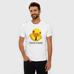 Футболка slim-fit Желтая уточка в гастуке, цвет: белый — фото 2