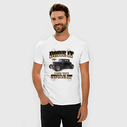 Футболка slim-fit Хот род Ford модель B 1932 года, цвет: белый — фото 2