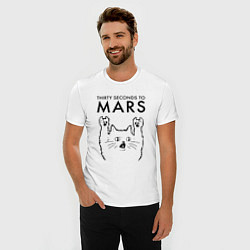 Футболка slim-fit Thirty Seconds to Mars - rock cat, цвет: белый — фото 2
