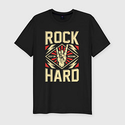 Мужская slim-футболка Хард-рок