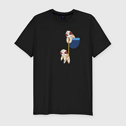 Мужская slim-футболка Карманные ленивцы