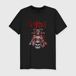 Мужская slim-футболка Slipknot рогатый череп