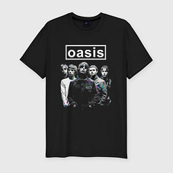 Мужская slim-футболка Oasis рок группа