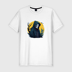Мужская slim-футболка Death and moon
