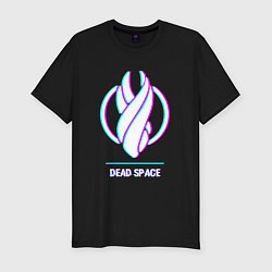 Футболка slim-fit Dead Space в стиле glitch и баги графики, цвет: черный