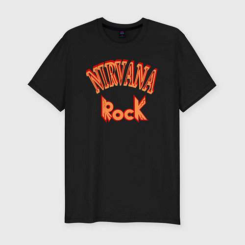 Мужская slim-футболка Нирвана музыка рок / Черный – фото 1