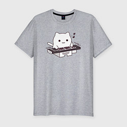 Мужская slim-футболка Аниме Бонго кот