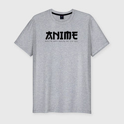 Футболка slim-fit Anime makes me happy, цвет: меланж