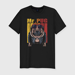 Футболка slim-fit Mr pug, цвет: черный