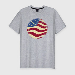 Футболка slim-fit Flag USA, цвет: меланж