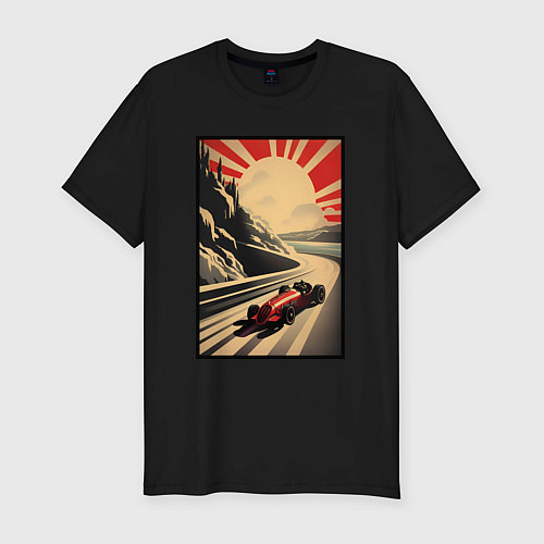 Мужская slim-футболка Формула 50x: Болид / Черный – фото 1