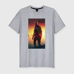 Мужская slim-футболка Dead island 2 zombie